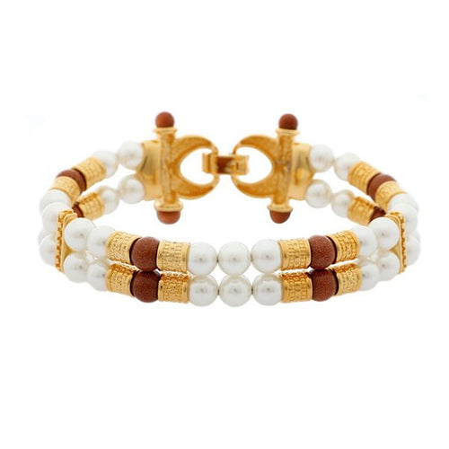 Misaki Damen Armband Armkette Edelstahl gold Perlen TITUS QCRBTITUS