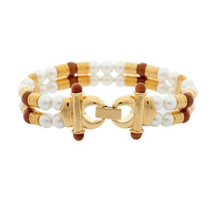 Misaki Damen Armband Armkette Edelstahl gold Perlen TITUS QCRBTITUS