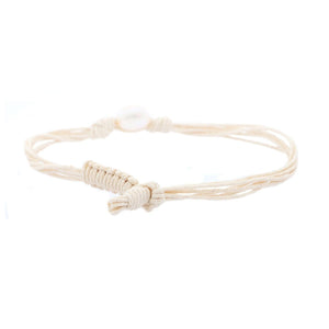 Misaki Damen Armband weiß Textil Perle QCUBWAVE