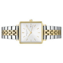 Laden Sie das Bild in den Galerie-Viewer, Rosefield Damen Uhr Armbanduhr Boxy Duotone QVSGD-Q013-1 Edelstahl Bicolor