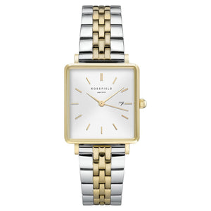 Rosefield Damen Uhr Armbanduhr Boxy Duotone QVSGD-Q013-1 Edelstahl Bicolor