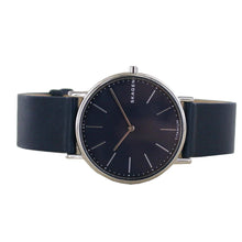 Laden Sie das Bild in den Galerie-Viewer, Skagen Herren Uhr Armbanduhr Ancher Leder blau SKW6481