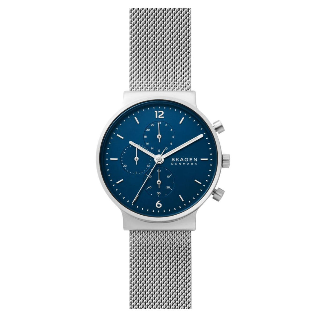 Skagen Herren Uhr Armbanduhr Chronograph Ancher Edelstahl SKW6764