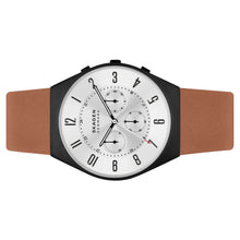 Laden Sie das Bild in den Galerie-Viewer, Skagen Herren Uhr Armbanduhr Grenen Edelstahl Leder SKW6823