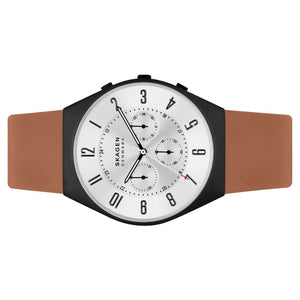 Skagen Herren Uhr Armbanduhr Grenen Edelstahl Leder SKW6823