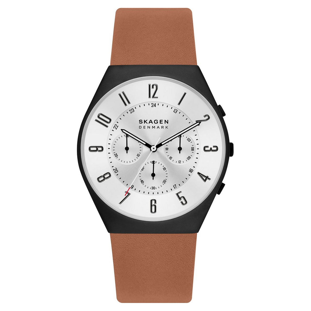 Skagen Herren Uhr Armbanduhr Grenen Edelstahl Leder SKW6823