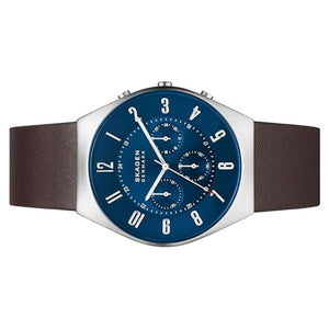 Skagen Herren Uhr Chronograph Armbanduhr Grenen Leder SKW6842