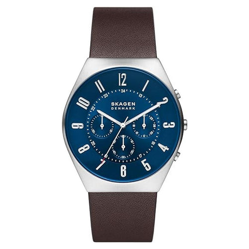 Skagen Herren Uhr Chronograph Armbanduhr Grenen Leder SKW6842