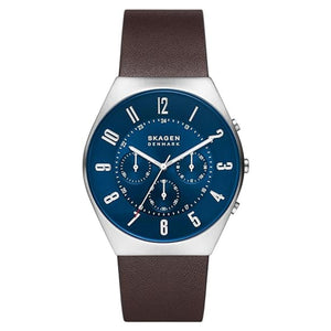 Skagen Herren Uhr Chronograph Armbanduhr Grenen Leder SKW6842