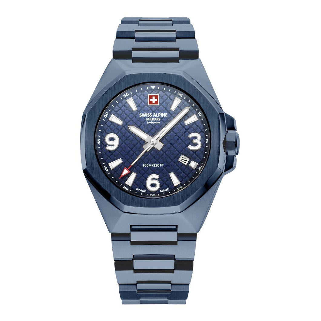 Swiss Alpine Military Herren Uhr Analog Quarz 7005.1195SAM Edelstahl