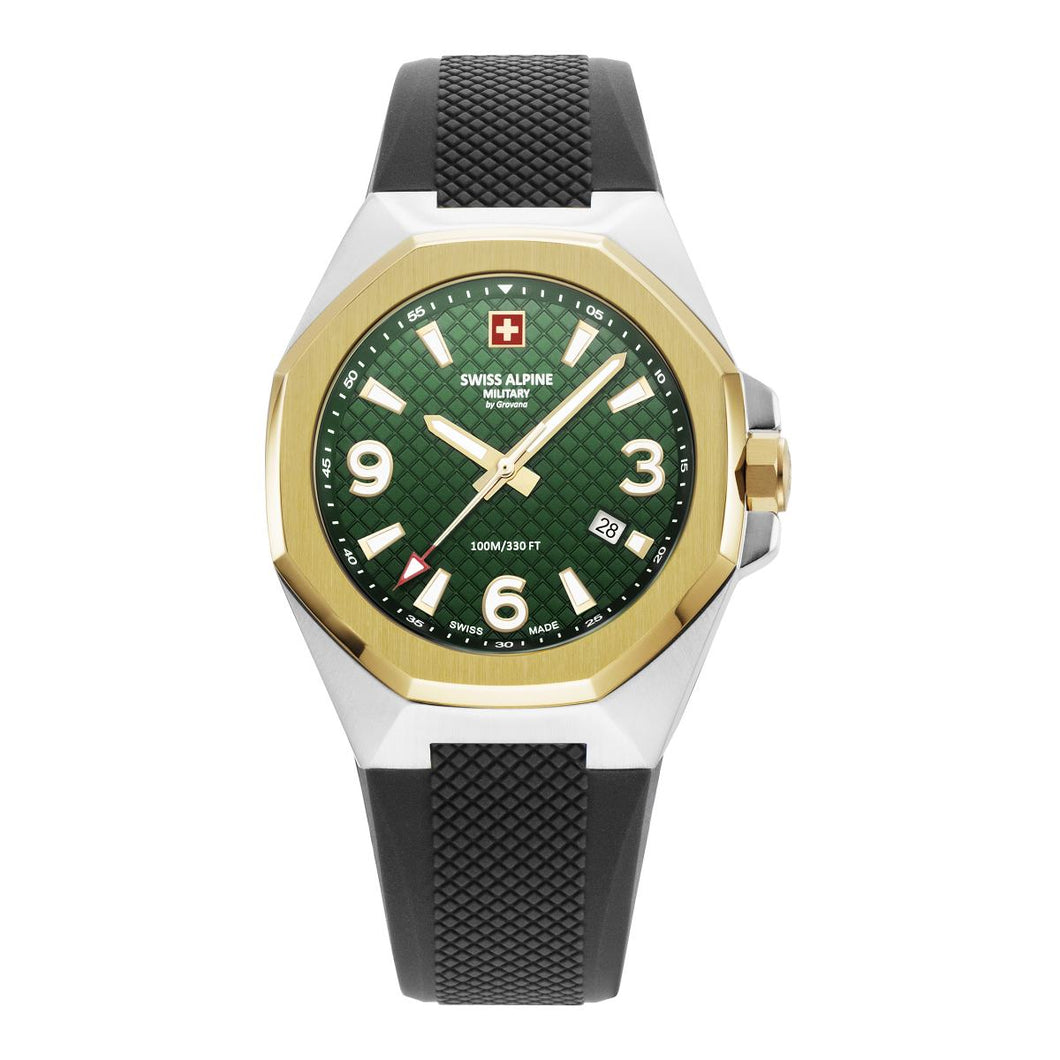 Swiss Alpine Military Herren Uhr Analog Quarz 7005.1844SAM Silikon