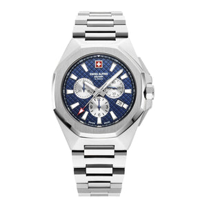 Swiss Alpine Military Herren Uhr Chronograph Analog Quarz 7005.9135SAM Edelstahl