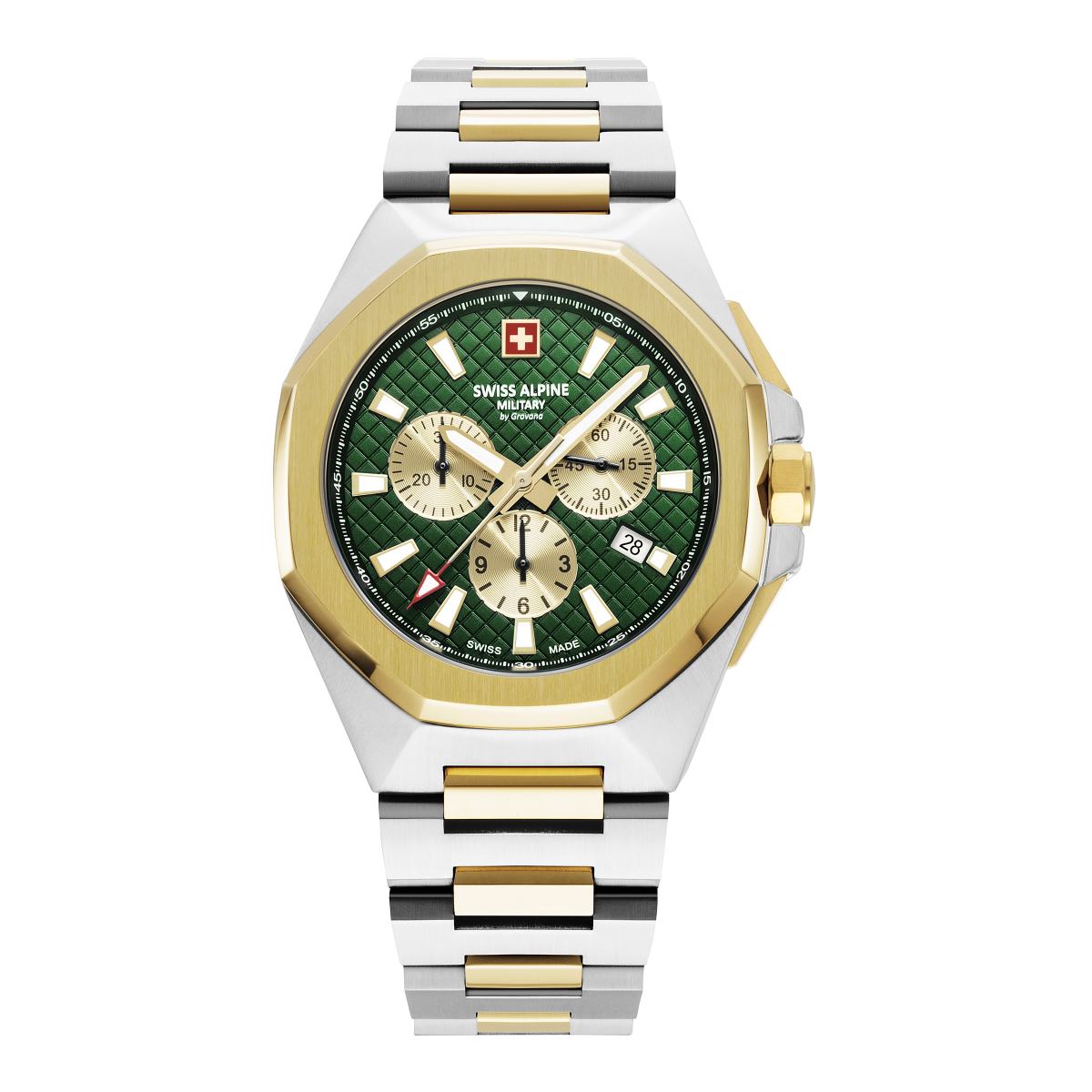 Swiss Alpine Military Herren Uhr Chronograph Analog Quarz 