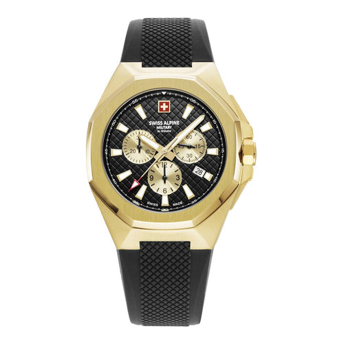 Swiss Alpine Military Herren Uhr Chronograph Analog Quarz 7005.9817SAM Silikon