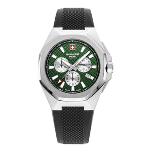 Swiss Alpine Military Herren Uhr Chronograph Analog Quarz 7005.9834SAM Silikon