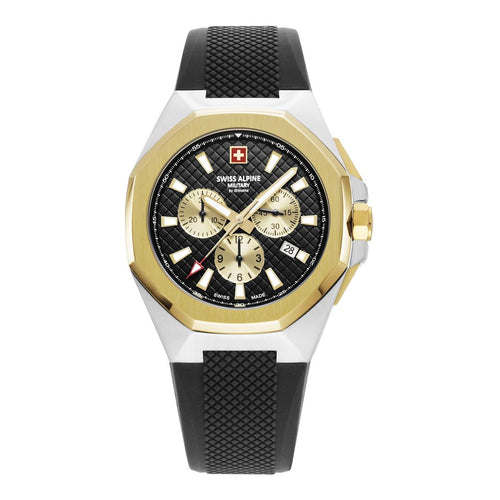 Swiss Alpine Military Herren Uhr Chronograph Analog Quarz 7005.9847SAM Silikon