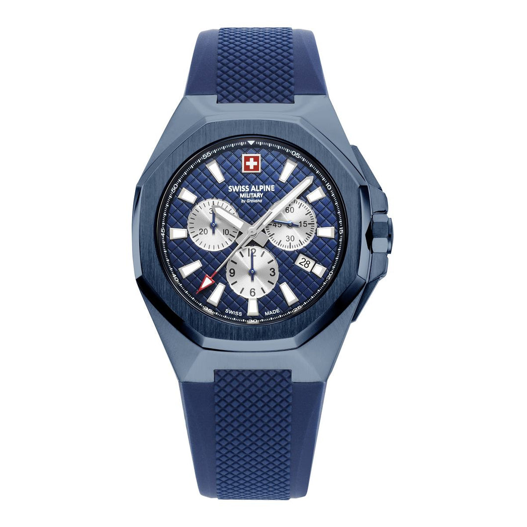 Swiss Alpine Military Herren Uhr Chronograph Analog Quarz 7005.9895SAM-1 Silikon