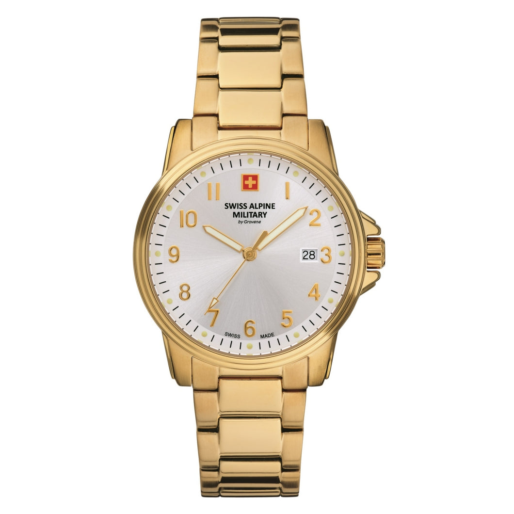 Swiss Alpine Military Herren Uhr Analog Quarz 7011.1112SAM Edelstahl