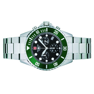 Swiss Alpine Military Herren Uhr Chronograph Analog Quarz 7053.9133SAM Edelstahl