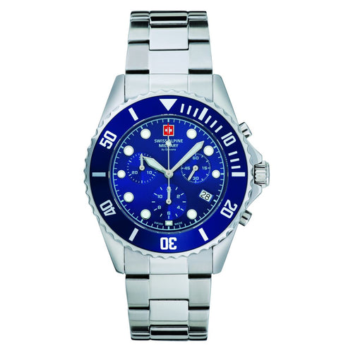 Swiss Alpine Military Herren Uhr Chronograph Analog Quarz 7053.9135SAM Edelstahl