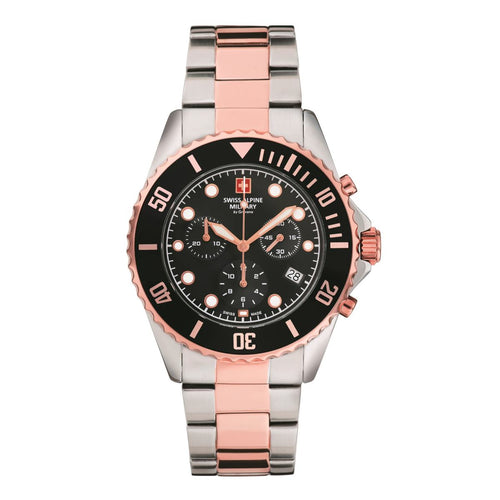 Swiss Alpine Military Herren Uhr Chronograph Analog Quarz 7053.9157SAM Edelstahl