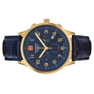 Swiss Alpine Military Herren Uhr Chronograph Analog Quarz 7084.9515SAM Leder