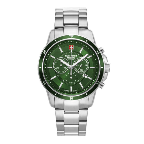 Swiss Alpine Military Herren Uhr Chronograph Analog Quarz 7089.9134SAM Edelstahl