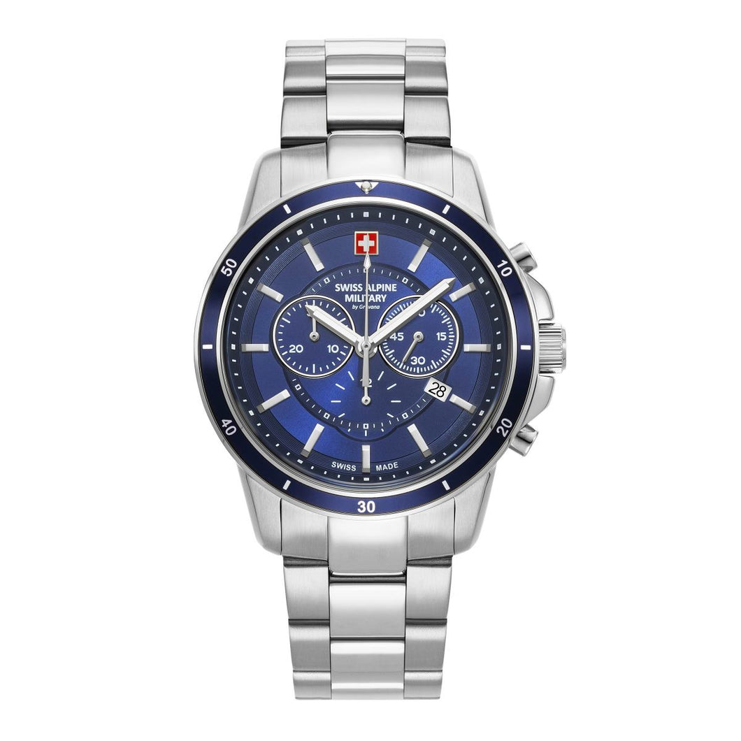 Swiss Alpine Military Herren Uhr Chronograph Analog Quarz 7089.9135SAM Edelstahl