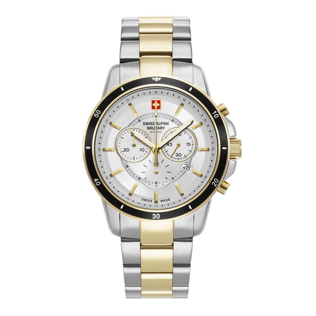 Swiss Alpine Military Herren Uhr Chronograph Analog Quarz 7089.9142SAM Edelstahl