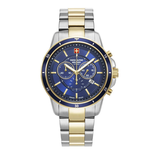 Swiss Alpine Military Herren Uhr Chronograph Analog Quarz 7089.9145SAM Edelstahl