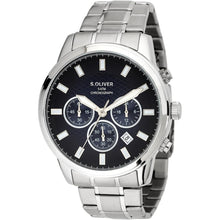 Laden Sie das Bild in den Galerie-Viewer, s.Oliver Herren Uhr Armbanduhr Chronograph Edelstahl Silber SO-4406-MC