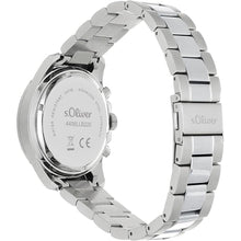 Laden Sie das Bild in den Galerie-Viewer, s.Oliver Herren Uhr Armbanduhr Chronograph Edelstahl Silber SO-4406-MC