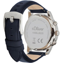 Laden Sie das Bild in den Galerie-Viewer, s.Oliver Herren Uhr Armbanduhr Chronograph Leder SO-4408-LC