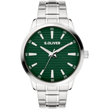 Laden Sie das Bild in den Galerie-Viewer, s.Oliver Herren Uhr Armbanduhr Edelstahl Silber SO-4414-MQ