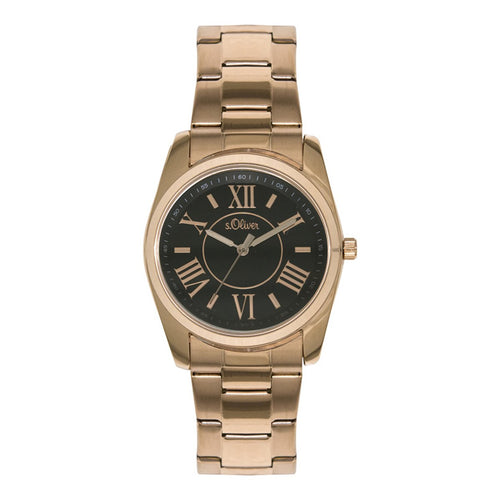s.Oliver Damen-Armbanduhr Analog Quarz IP Rosé SO-15119-MQR-1