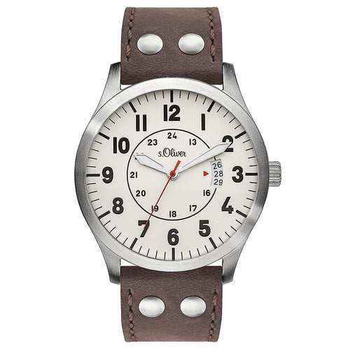 s.Oliver Herren Uhr Armbanduhr Leder SO-3265-LQ