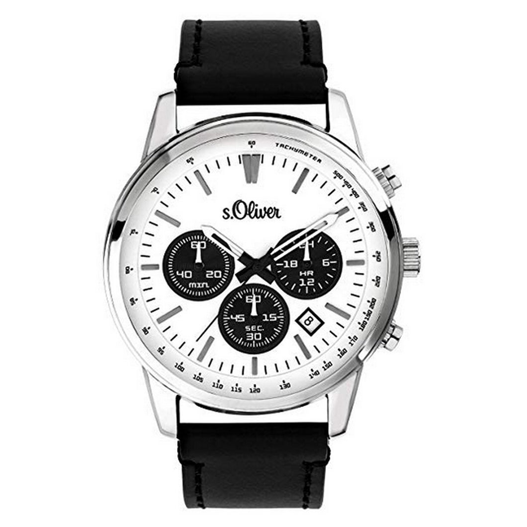 s.Oliver Herren Uhr Armbanduhr Leder SO-3687-LC