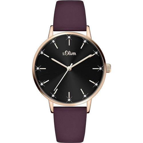 s.Oliver Damen Uhr Armbanduhr Leder SO-4161-LQ