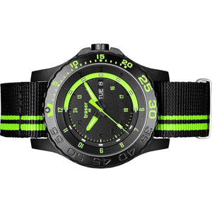 Traser Herren Uhr Analog Quarz H3 Green Spirit P66 Textilband SW/Grün 105542