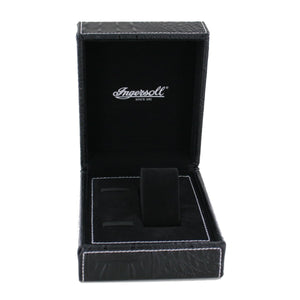 Ingersoll Uhrenbox mittel V1111 Leder schwarz Kroko weisse Naht