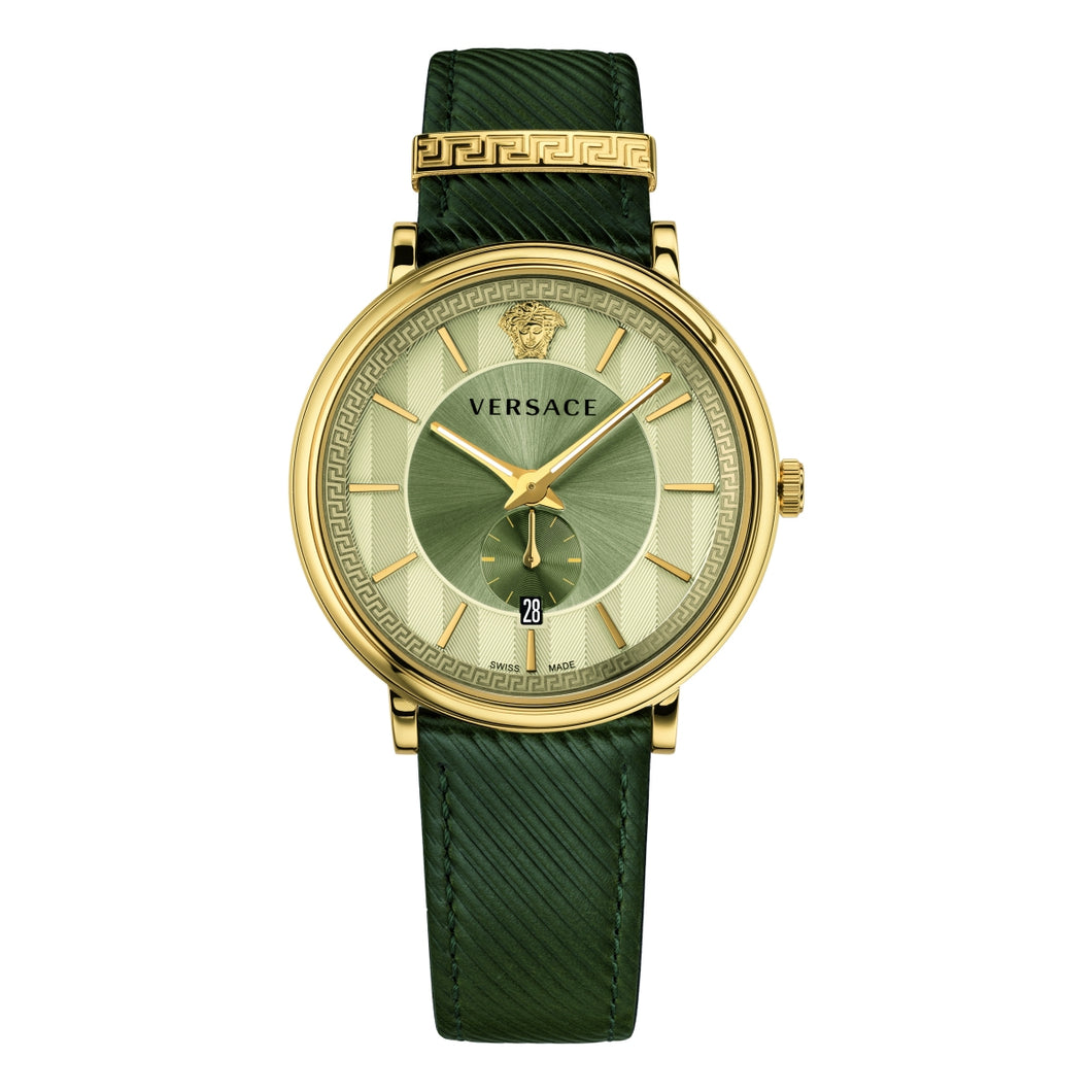 Versace Herren Uhr Armbanduhr V-Circle VBQ030017 Leder