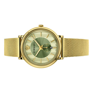 Versace Herren Uhr Armbanduhr Edelstahl V-Circle VBQ070017