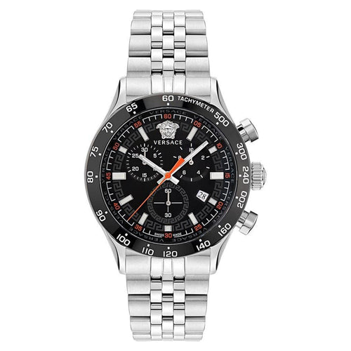 Versace Herren Uhr Armbanduhr Chronograph Edelstahl Hellenyium VE2U00322