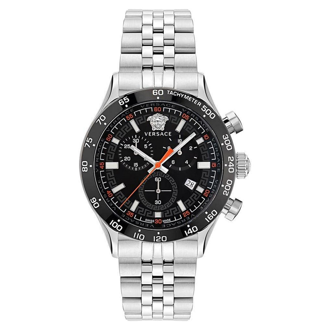 Versace Herren Uhr Armbanduhr Chronograph Edelstahl Hellenyium VE2U00322