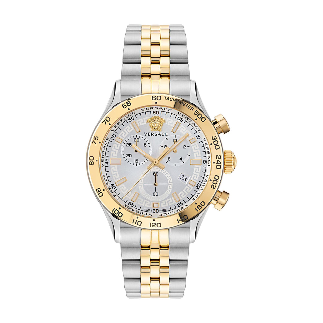 Versace Herren Uhr Armbanduhr Chronograph Edelstahl Hellenyium VE2U00422