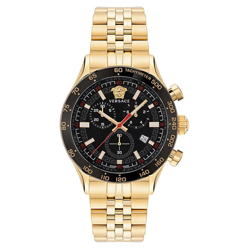 Versace Herren Uhr Armbanduhr Chronograph Edelstahl Hellenyium VE2U00622