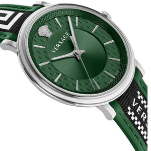 Versace Herren Uhr Armbanduhr V-Circle VE5A01221 Leder