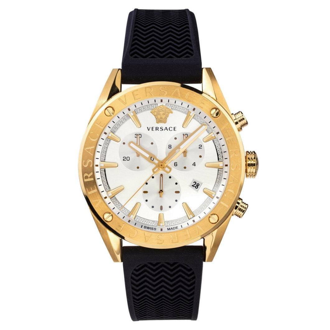 Versace Herren Uhr Armbanduhr Chronograph V-Chrono VEHB00219 Silikon