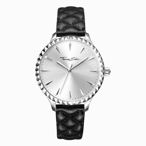 THOMAS SABO Damen Uhr Armbanduhr Rebel at Heart WA0320-203-201-38 MM Leder