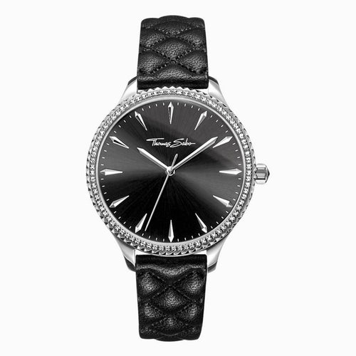 THOMAS SABO Damen Uhr Armbanduhr Rebel at Heart WA0322-221-203-38 MM Leder